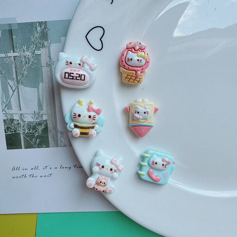 卡通可爱蜜蜂Kitty猫手工diy奶油胶树脂配件洞洞鞋扣发夹饰品材料|undefined