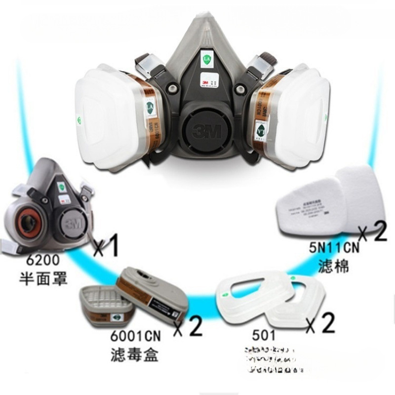 Cuerpo de máscara de gas de media máscara / accesorio de cubierta de algodón de filtro de cabeza / banda de cabeza