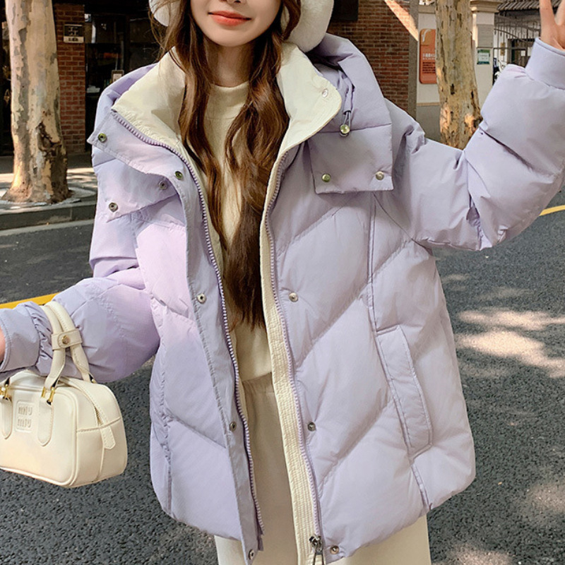 白霊爾高級ダウンジャケット レディース 冬 2025年新作 小柄さん向け ショート丈 厚手 ホワイトダックダウン 人気コート