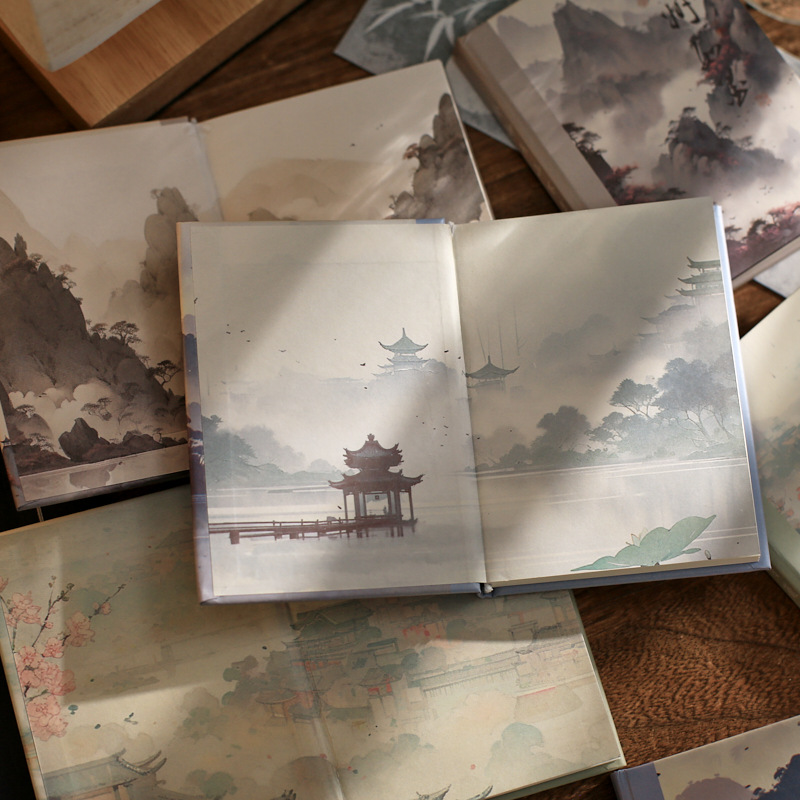 Mr. Paper A7 cuaderno Oriental Paisaje serie creativa de estilo Nacional ilustración portátil mini cuaderno