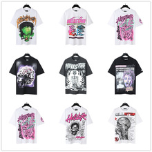 2024夏季新款美式潮牌男女情侣装大码宽松套头短袖T恤青少年tee