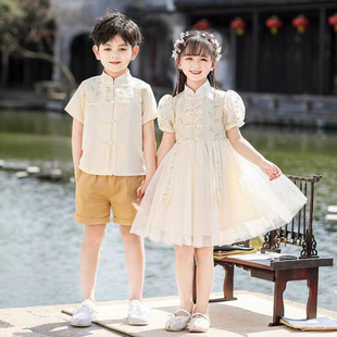 Children's Chinese Style Performance Costumes Chorus Han Dynasty Girls Dance Primary School Students Children's Day Chorus Performance Chinese Republic of China
