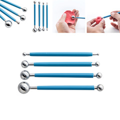 Cross-border pottery tools 20-piece set soft clay auxiliary carving knife dotting drill pen mat ball stick clay tools