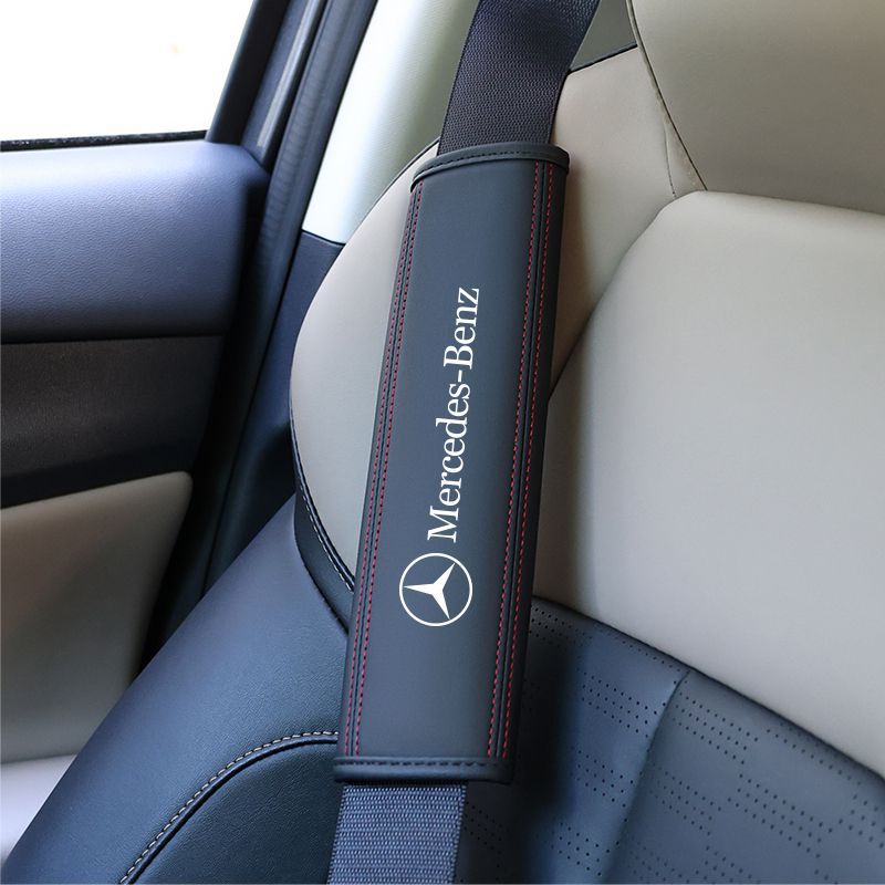 Universal – Seat belt shoulder pad Seatbelt Shoulder - mercedes-benz-black-red-line-shoulder-pad-single-piece