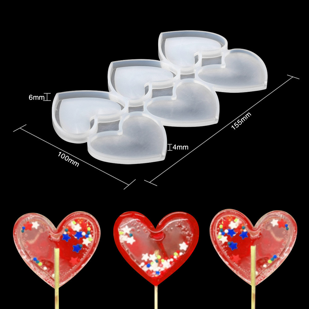 Epoxy molde día de san valentín anillo de diamantes amor tridimensional rose garland lollipop queso palo molde chocolate molde de silicona