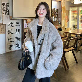 新款羊羔毛外套女冬季加厚保暖仿皮草大衣防寒韩版宽松显瘦立领潮