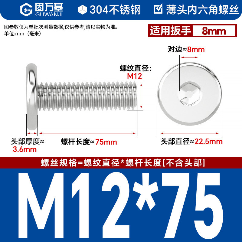 304 M12*75
