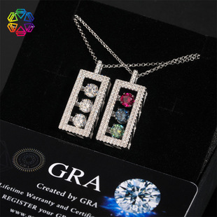【European and American New Trend】S925 Silver Moissanite Hip-Hop Style Pendant Internet Celebrity Style Eye-Catching Street Photography Directly Supplied by Manufacturer