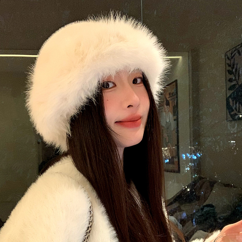 Yy25 imitation mink full wool mongolian hat-white