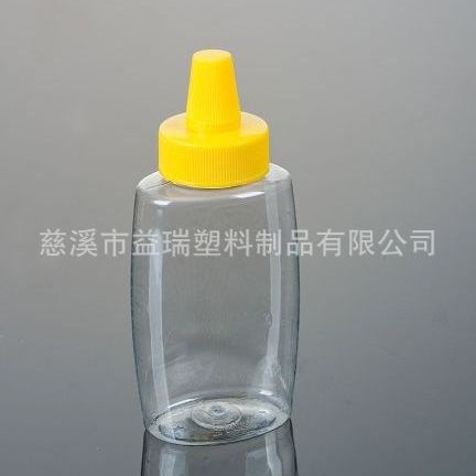 280g扁形尖嘴蜂蜜瓶(A48) 塑料尖嘴挤压瓶 挤酱瓶 塑料瓶子包装
