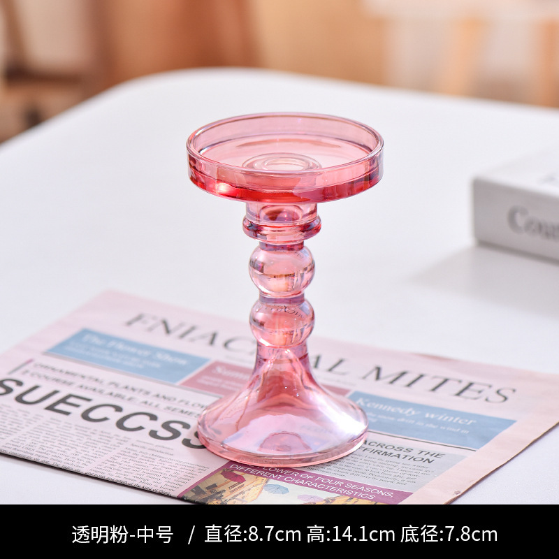 クリスマス風高級感インス風ガラス製キャンドルホルダー、家庭用キャンドル台、ロマンチックなウェディングテーブル、クリエイティブなホームデコレーション|undefined