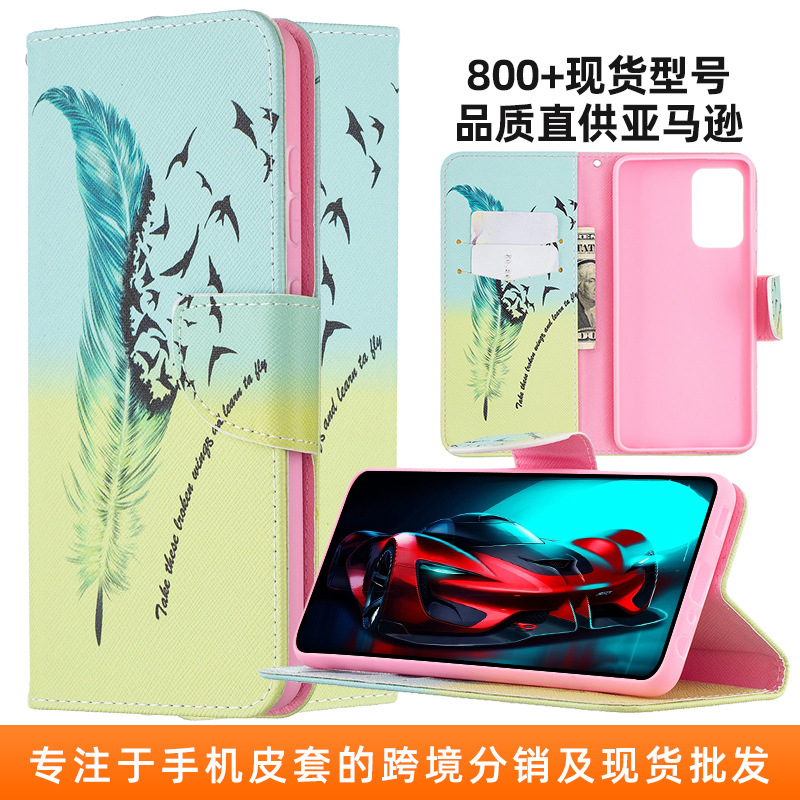 Suitable for Samsung A22 5g Mobile Phone Leather Case, Card Slot Wallet, A21S Card, Personalized Anti-Fall A12 Mobile Phone Case