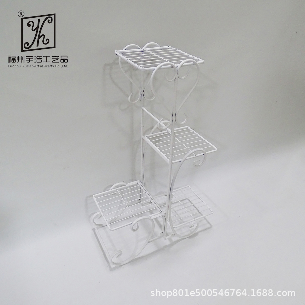 阳台户外庭院铁艺方形铁线四层花架-白.jpg