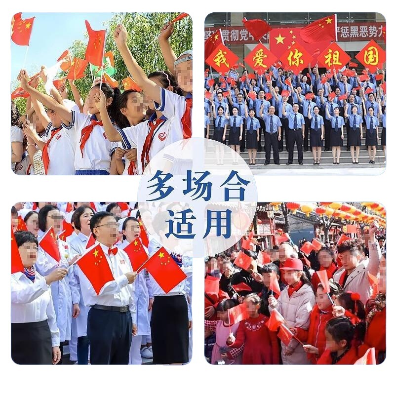 手摇五星红旗节日庆典7号8号带杆迷你锦旗国庆装饰旗帜手挥小旗|undefined