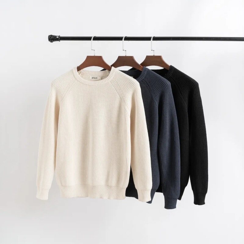 Lazy Style Inner Knitwear Autumn and Winter Thickeneded Men's Loose Knitted Knitwear Round Neck Vintage Bottoming Knitwear