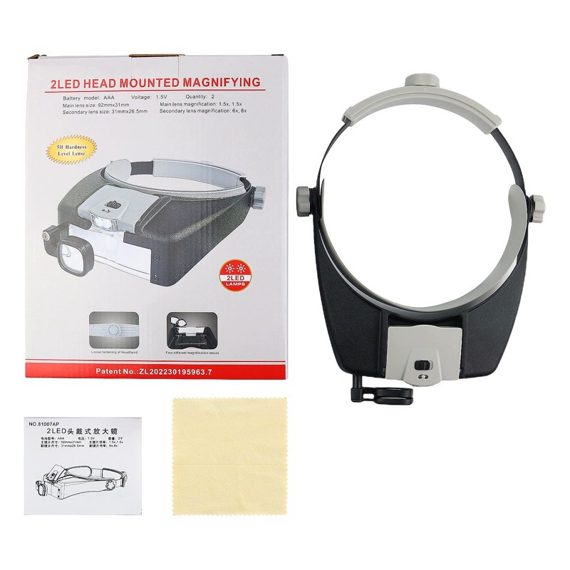 Новый 81007AP головной убор электронный светодиодный инструмент для ремонта увеличительное стекло для пожилых людей увеличительное стекло для чтения Акриловая линза