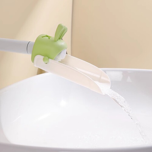 Water faucet extender bathroom kitchen handwashing cute cartoon children universal silicone extend long splash-proof