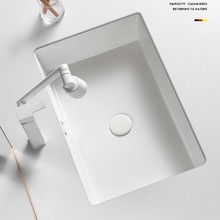 家用台下盆洗手盆洗脸盆嵌入式家用方形方形单盆浴室洗漱盆陶瓷盆