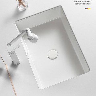 Household under-counter basin wash basin wash basin embedded household square square single basin bathroom wash basin ceramic basin