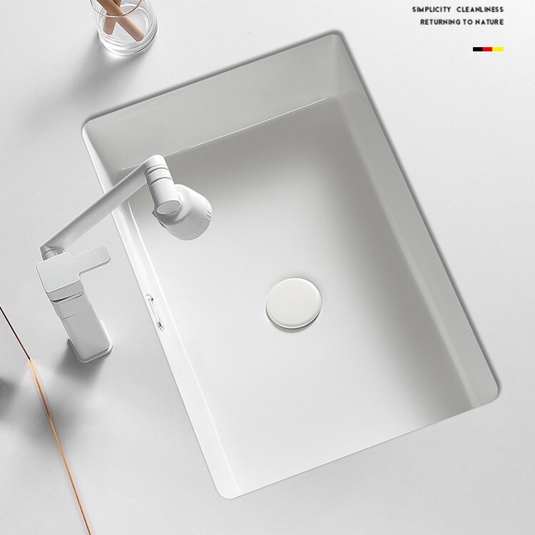 Household undercounter basin wash basin embedded household square single basin bathroom wash basin ceramic basin