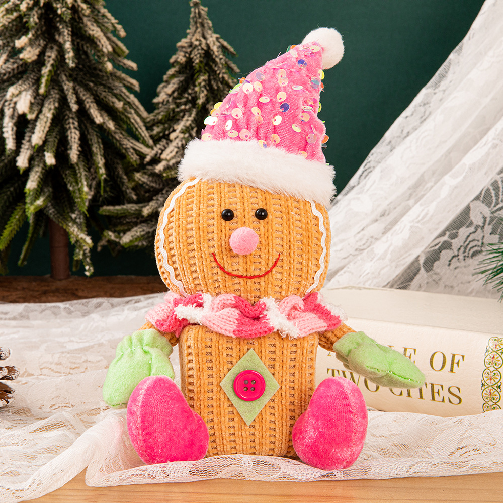 New Christmas luminous hat gingerbread man party decorations children's gifts cross-border doll decoration supplies
