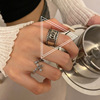 Retro ring hip-hop style, chain, accessory, on index finger, punk style