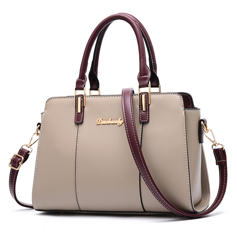 1044g Weight Polyester Lining Material Zipper Closure Type Women's Large Pu Leather Letter Color Block Business Square Zipper Handbag