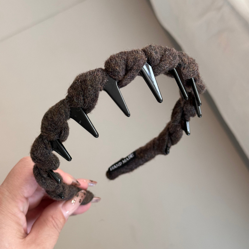 高品质缠绕麻花长齿发箍高颅顶压发洗脸头箍带齿防滑发卡发饰|undefined