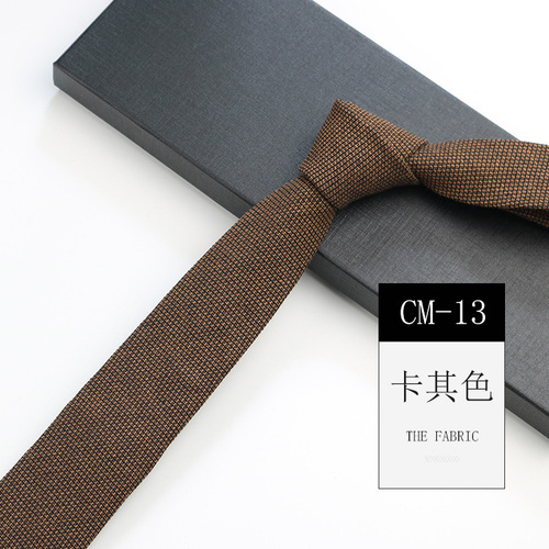 Men's Korean tie narrow 6cm hand-made cotton casual professional shirt literary simple women's college pure black tie