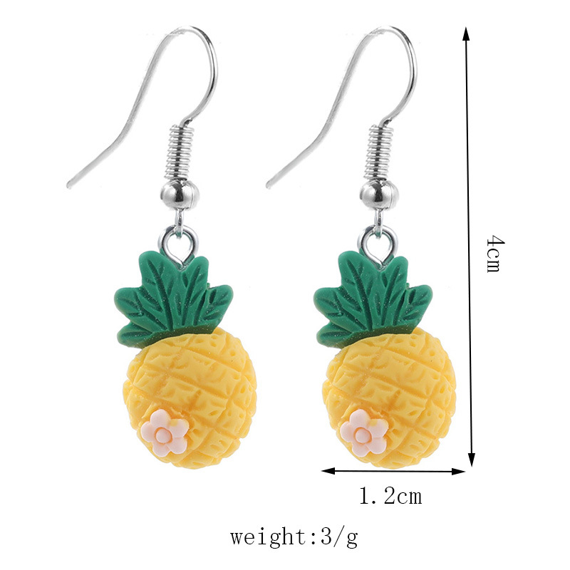 Pendientes De Piña De Fruta De Resina Simple De Moda display picture 1