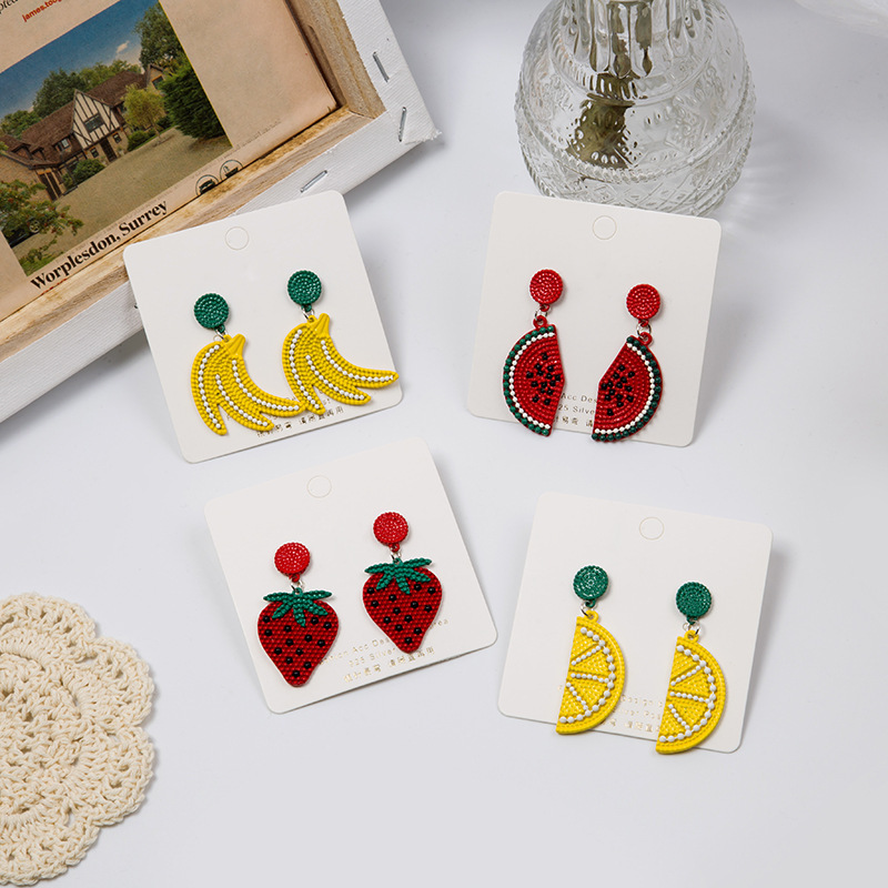 Fashion Fruit Alloy Paint No Inlaid Drop Earrings display picture 2