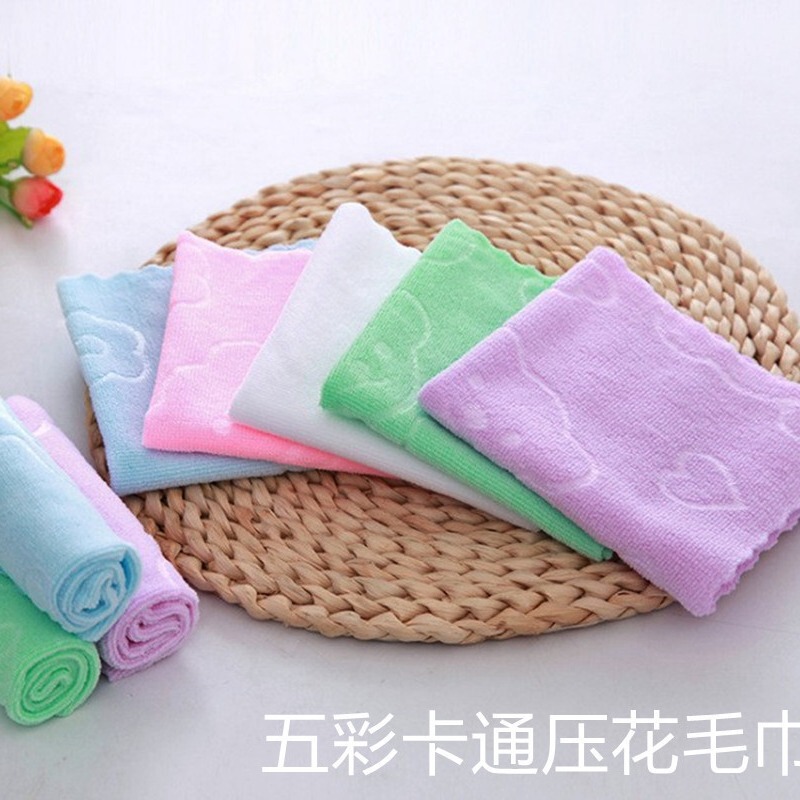 Colorful Embossed Square Towels, Children's Bean-Shaped Towels, Disposable Kitchen Cloths, Manufacturer's Wholesale Supply