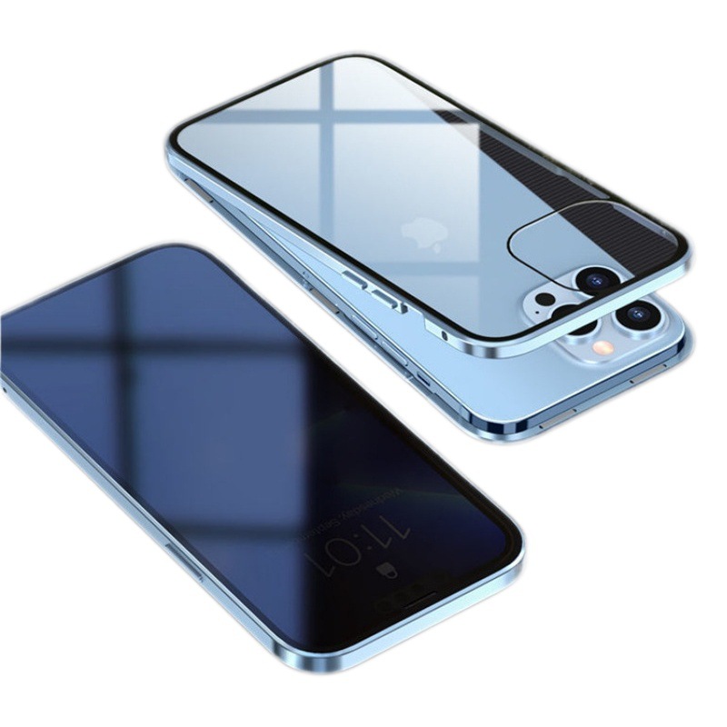 Funda para teléfono móvil iPhone17 16 Wanmagnetic King Apple HD/Antivish Funda magnética de metal de vidrio de doble cara