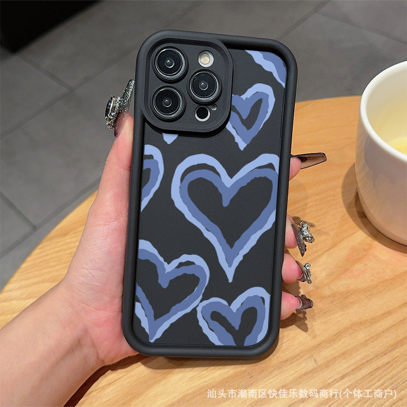 全包多个爱心适用苹果iPhone11/12/13/14/15/16promax手机壳xsmax