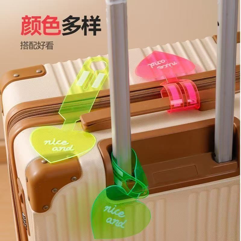 Pvc Luggage Tags, Multi-Color Anti-Loss Travel Suitcase Tags, Checked Baggage Tags, Colorful Heart-Shaped Registration Tags