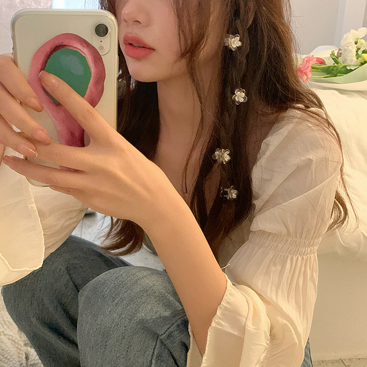 Piccola molletta per capelli a fiore accessorio fatato bimbe_voghion.com