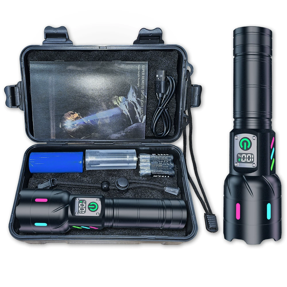 Уличный портативный фонарик, сильный свет, белый лазер, ультра-яркий перезаряжаемый уличный патрульный многофункциональный фонарик дальнего действия с длительным сроком службы