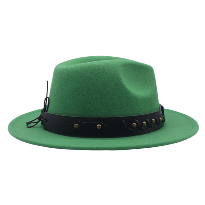 Cappello da cowboy spagnolo unisex Cappello a cilindro jazz erboso con tesa piatta e tesa larga per uomo e donna_voghion.com