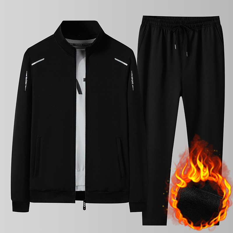 Trajes deportivos transfronterizos de otoño y invierno para hombres con cardiganes de terciopelo, suéter, pantalones rectos de dos piezas, ropa deportiva casual, comercio exterior image 8
