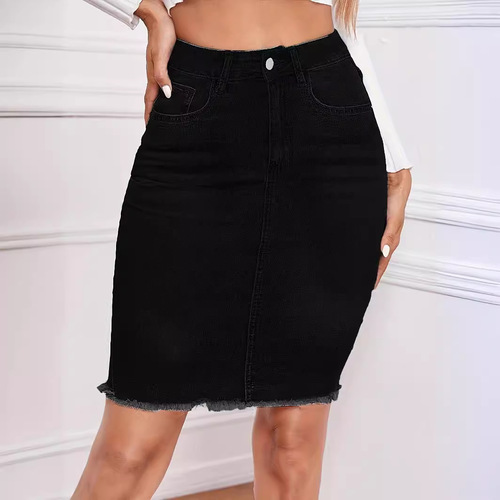 Amazon Cross-border Cowboy A-line Skirt for Women, European and American Slimming A-line Skirt for Women