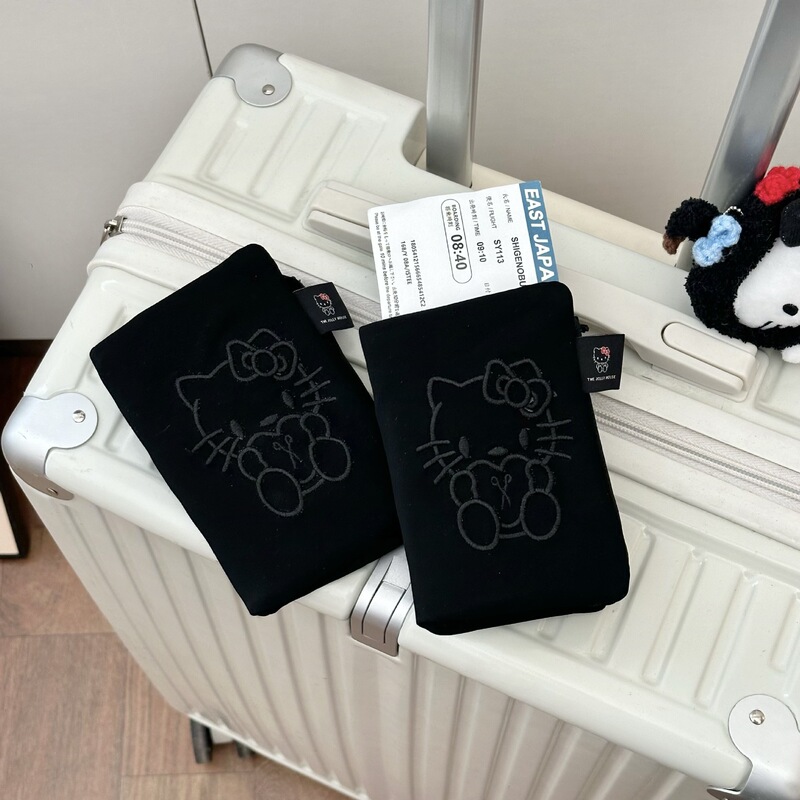 インスタイル猫パスポートバッグ漫画多機能パスポートホルダーチケットホルダーカードバッグドキュメントバッグ収納袋財布バッグ|undefined