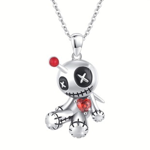 Cross-border New Cursed Doll Necklace European and American Dark Gothic Design Creative Fun Punk Pendant