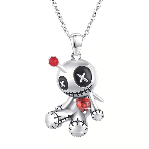 Cross-border New Cursed Doll Necklace European and American Dark Gothic Design Creative Fun Punk Pendant