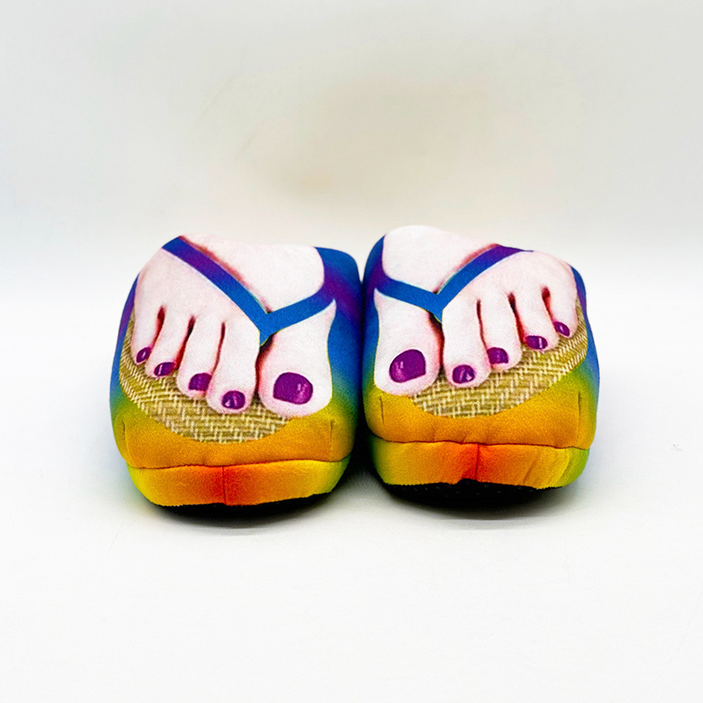 Mira mi pulgar pisar zapatillas de mierda, zapatillas para hombres y mujeres, zapatillas caseras de nicho creativas, zapatos de pareja, zapatillas de algodón image 8