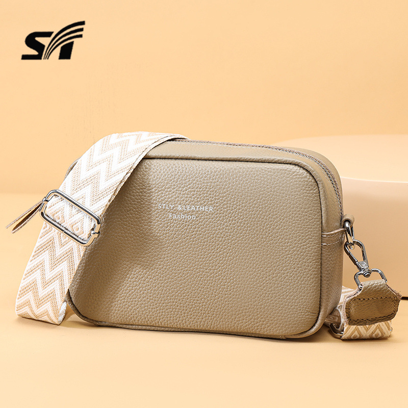 New style messenger bag for women, versatile fashion, hot selling shoulder bag, genuine leather ladies bag, wide shoulder strap, mobile phone bag _voghion.com