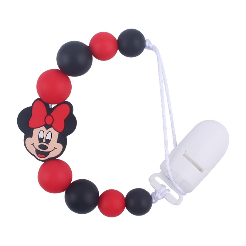 Nuevo bebé de dibujos animados animal pequeño mordedor creativo DIY lindo silicona mordedura molar Cadena de pezón cadena anti-caída