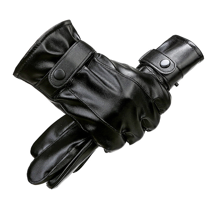Semi-u double line men's gloves plus fleece thickened warm gloves Cycling waterproof cold autumn and winter gloves_maomaolike.com