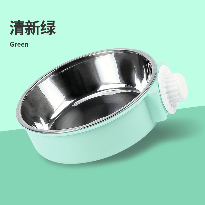 Cat Bowl Pet Bowl tazón de comida de acero inoxidable gato jaula colgante comida para gatos tazón de conejo tazón para perros antidetonantes cuenca