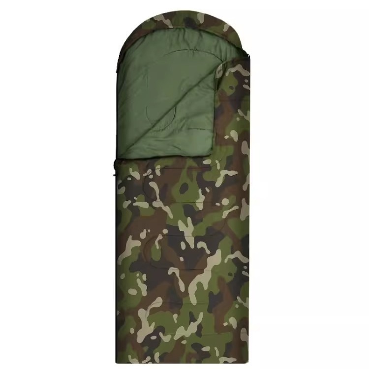 Camuflamiento al aire libre para una sola persona bolsa de dormir de algodón a prueba de humedad para adultos acampando alivio de emergencia de desastres fábrica de calor suministro de ocio al aire libre