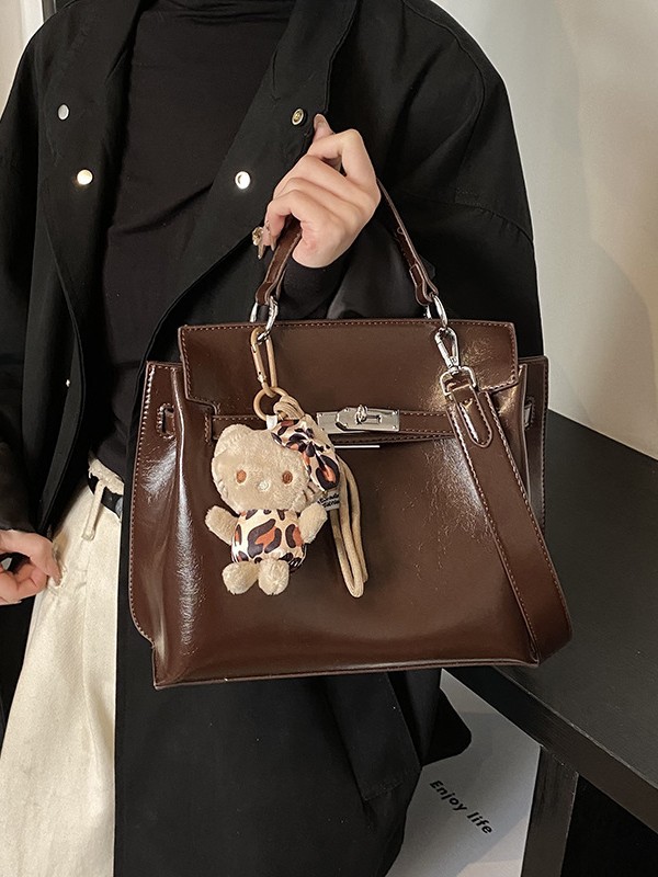 Bolso de mano retro, bolso de platino de piel de cera de moda, nuevo tipo de mujer transfronteriza, alta calidad, mochila versátil.